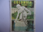 Stamps Colombia -  Monumento: LA REBECA - escultor: Roberto Henao Buriticá.
