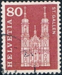 Stamps Switzerland -  SERIE BÁSICA 1960-63. CATEDRAL DE SAN GALO. Y&T Nº 655