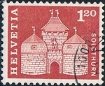 Stamps Switzerland -  SERIE BÁSICA 1960-63. PUERTA DE BASILEA, EN SOLEURA. Y&T Nº 658
