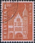 Stamps Switzerland -  SERIE BÁSICA 1960-63. SEDE DE LA ABADÍA DE LOS LEÑADORES, EN BIEL-BIENNE. Y&T Nº 658A