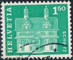 Stamps Switzerland -  SERIE BÁSICA 1960-63. CASA ITAL DE REDING, EN SCHWYZ. Y&T Nº 659