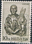 Stamps : Europe : Switzerland :  SERIE BÁSICA 1960-63. SAN LUCAS Y EL TORO ALADO. Y&T Nº 660E