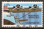 Sellos de America - Estados Unidos -  Transpacífico aéreo de 1935.
