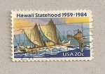 Sellos de America - Estados Unidos -  Estatuto de estado a Hawai