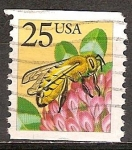 Stamps United States -  Abeja de miel.