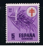 Stamps Spain -  Edifil  1084  Pro Tuberculosos. Cruz de Lorena en rojo.  