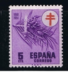 Sellos de Europa - Espaa -  Edifil  1084  Pro Tuberculosos. Cruz de Lorena en rojo.  