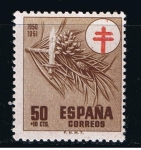 Stamps Spain -  Edifil  1086  Pro Tuberculosos. Cruz de Lorena en rojo.  