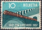 Stamps Switzerland -  Gotthard baan