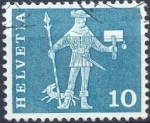Stamps Switzerland -  Posttransport and buildings