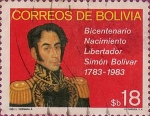 Stamps : America : Bolivia :  Bicentenario del Nacimiento del Libertador Simón Bolívar (1783-1983).
