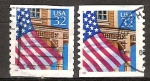 Sellos de America - Estados Unidos -  Bandera sobre Porche.
