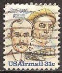 Stamps United States -  Orville y Wilbur Wright, pioneros de la aviación estadounidense.