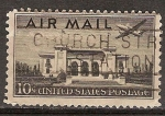 Stamps United States -  Edificio de la Unión Panamericana, Washington, DC y avión Martin 2-0-2.