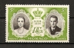 Sellos de Europa - Mónaco -  Enlace Rainiero y Grace Kelly.