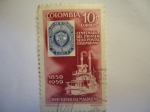 Sellos de America - Colombia -  CORREO FLUVIAL DEL MAGDALENA(1859-1959-Centenario del primer sello postal Colombiano.