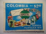 Stamps Colombia -  Semana Filatélica 1970 - Sobres y Sellos postales de Colombia.