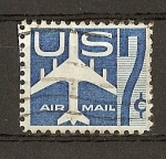 Stamps : America : United_States :  Jet Silhouette./ Papel tintado.