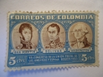 Stamps Colombia -  VI. CONGRESO DE LA UNION POSTAL DE LAS AMERICAS Y ESPAÑA-BOGOTA 1955