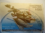Stamps Colombia -  Monumento a Bolivar- Centenario de Pereira 30-8-1963