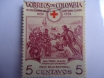 Sellos de America - Colombia -  III.Cent.de San Pedro Claver-Apostol de los Negros.Cruz Roja Nacional (1654-1954)