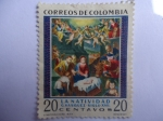 Stamps Colombia -  La Natividad - G. Vasquez. SigloXVII
