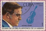 Stamps : America : Cuba :  50 Aniv. de la Orq. Filarmonica de la Habana. Antonio Mompó.