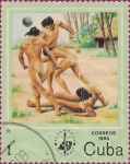 Stamps Cuba -  ESPAMER '85, Actividades Indígenas. Jugando Pelota.