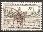 Stamps : Europe : Belgium :  Dia del sello.Postilion a caballo. (Siglo 16).