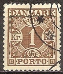 Stamps Denmark -  Rayado de fondo,numeral.