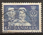 Stamps Denmark -  El rey Federico IX e Ingrid-Aniversario de Bodas.