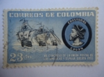 Sellos de America - Colombia -  Cristobal Colon. VII.Centenario de la Union Postal de las Américas y España--Bogotá 1955.