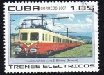 Sellos de America - Cuba -  Trenes eléctricos - Tren interurbano Lions St. Etienne (Francia)