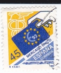 Stamps Spain -  Mercado Unico    (E)