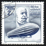 Sellos de Europa - Hungra -  150 Aniversario del nacimiento de Ferdinand Von Zeppelin