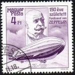 Sellos de Europa - Hungra -  150 Aniversario del nacimiento de Ferdinand Von Zeppelin