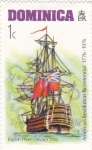 Stamps : America : Dominica :  Bicentenario de la Revolución  americana 1776-1976