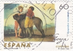 Stamps Spain -  Niños con Mastines-Goya    (F)
