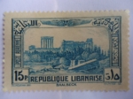 Stamps Lebanon -  El Templo de Baalbeck - Republique Libanaise