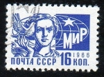 Stamps Russia -  Mujer con paloma