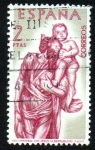 Stamps Spain -  Alonso de Berruguete - San Cristóbal con Jesús