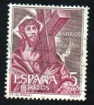 Stamps Spain -  Misterios del Santo Rosario - Cristo con la cruz (El Greco)
