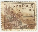 Stamps Spain -  CABALLERO A CABALLO