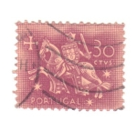 Sellos de Europa - Portugal -  Caballero a caballo