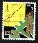 Stamps Spain -  XXV Años de paz - Desarrollo económico