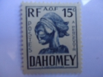 Stamps : Africa : Benin :  Reino de Dahomey (República de Benin)-Cabeza de Estatua-África Occidental Francesa.