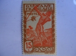 Stamps France -  Territoire Guyane - Nativo cazador-Colonias y territorios Francés.