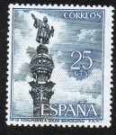 Stamps Spain -  Paisajes y monumentos - Monumento a Colón (Barcelona)