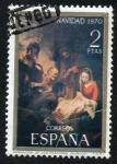 Stamps Spain -  Navidad 1970 - Adoración de los pastores (Murillo)