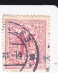 Stamps : Europe : Belgium :  León Rampante y cifras